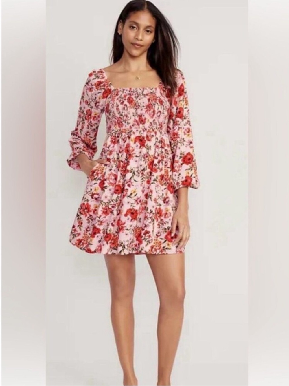 Old Navy Pink Floral Mini Dress Size XL